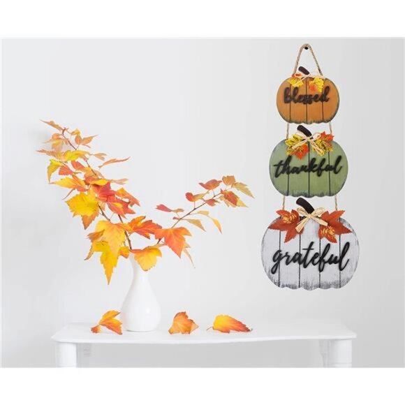 Fall Decorations for Home Blessed Grateful Thankful Door Sign Fall Decor - Picture 4 of 8